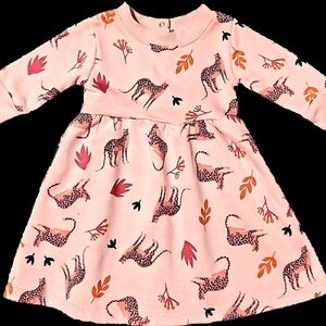 Pink Animal Print Baby Dress